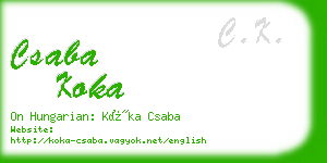 csaba koka business card